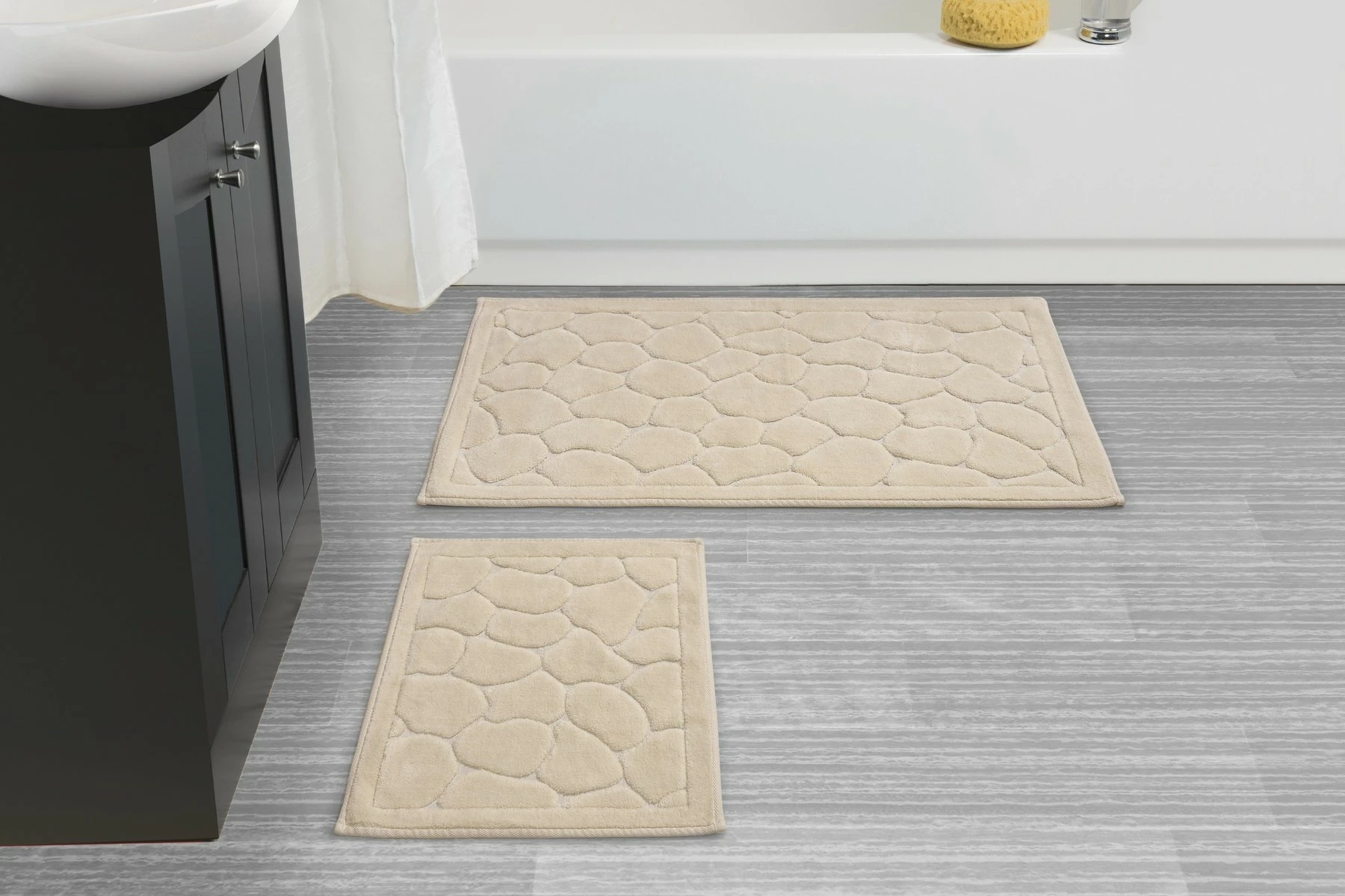 Set tapetash për banjo, 2 copë, pambuk, ngjyrë kafe e çelët, Mijolnir 000127