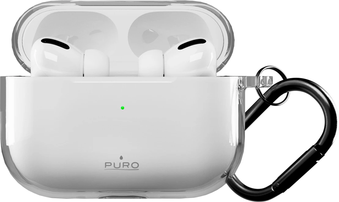 Mbështjellës për AirPods Pro 3 Puro 0.3 Nude, TPU, me karabinë, transparent