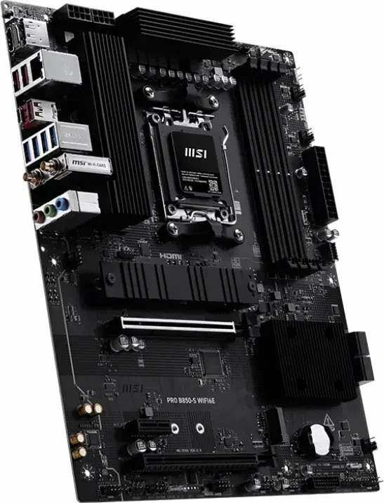 Pllakë amë MSI PRO B850-S WIFI6E, AM5 ATX, DDR5 deri 256GB, Wi‑Fi 6E, 2.5G LAN, e zezë