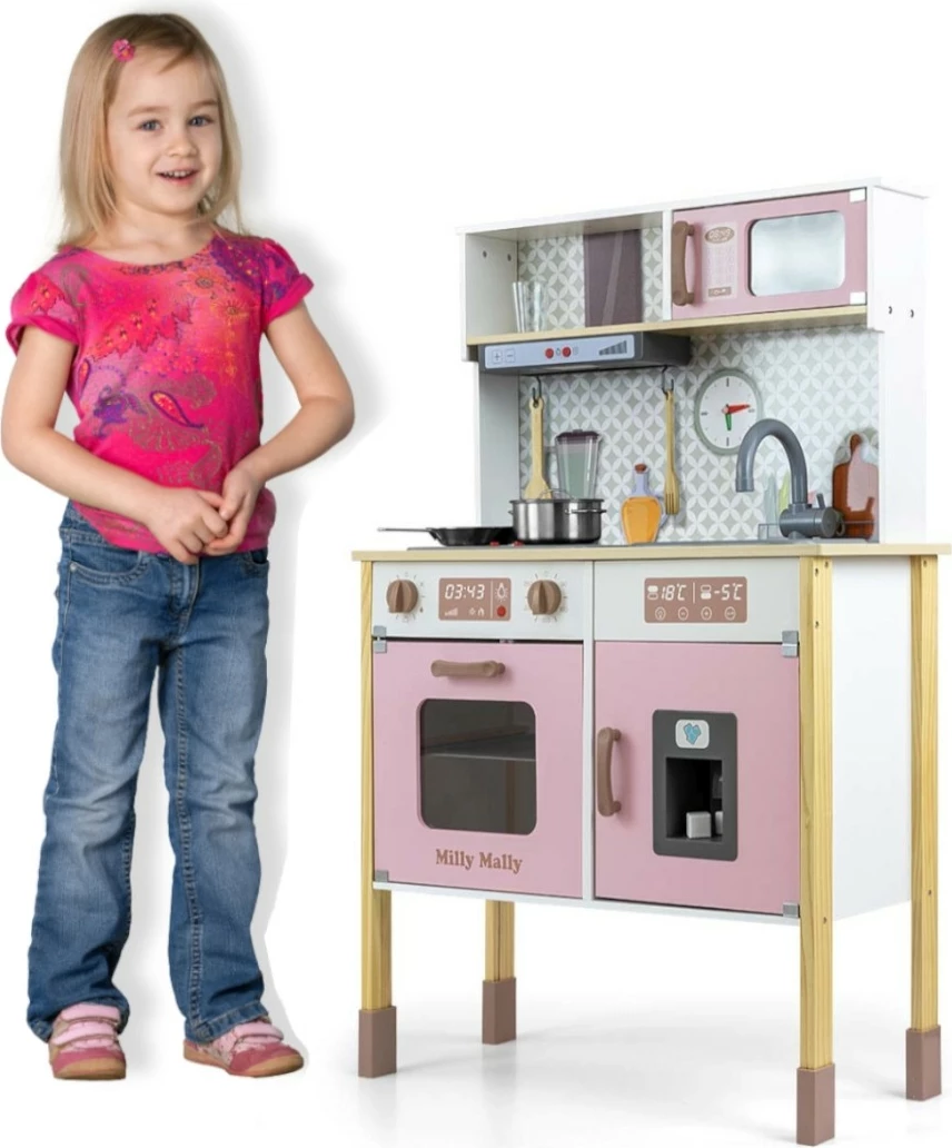 Set kuzhine druri Milly Mally Bjorn Pink me aksesorë, Rozë