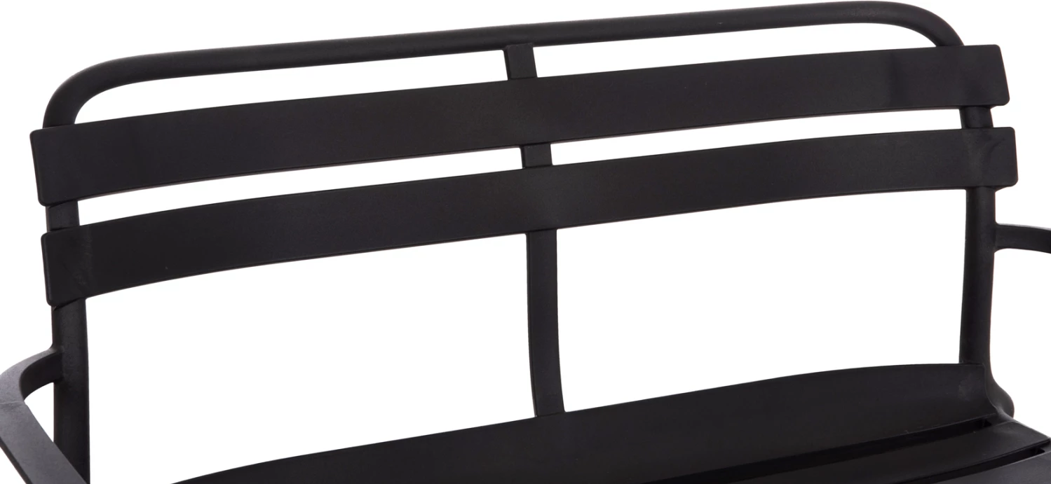 Stol dy vendësh polipropileni, i zi, KORVER FH6332.02, 113x65x76cm