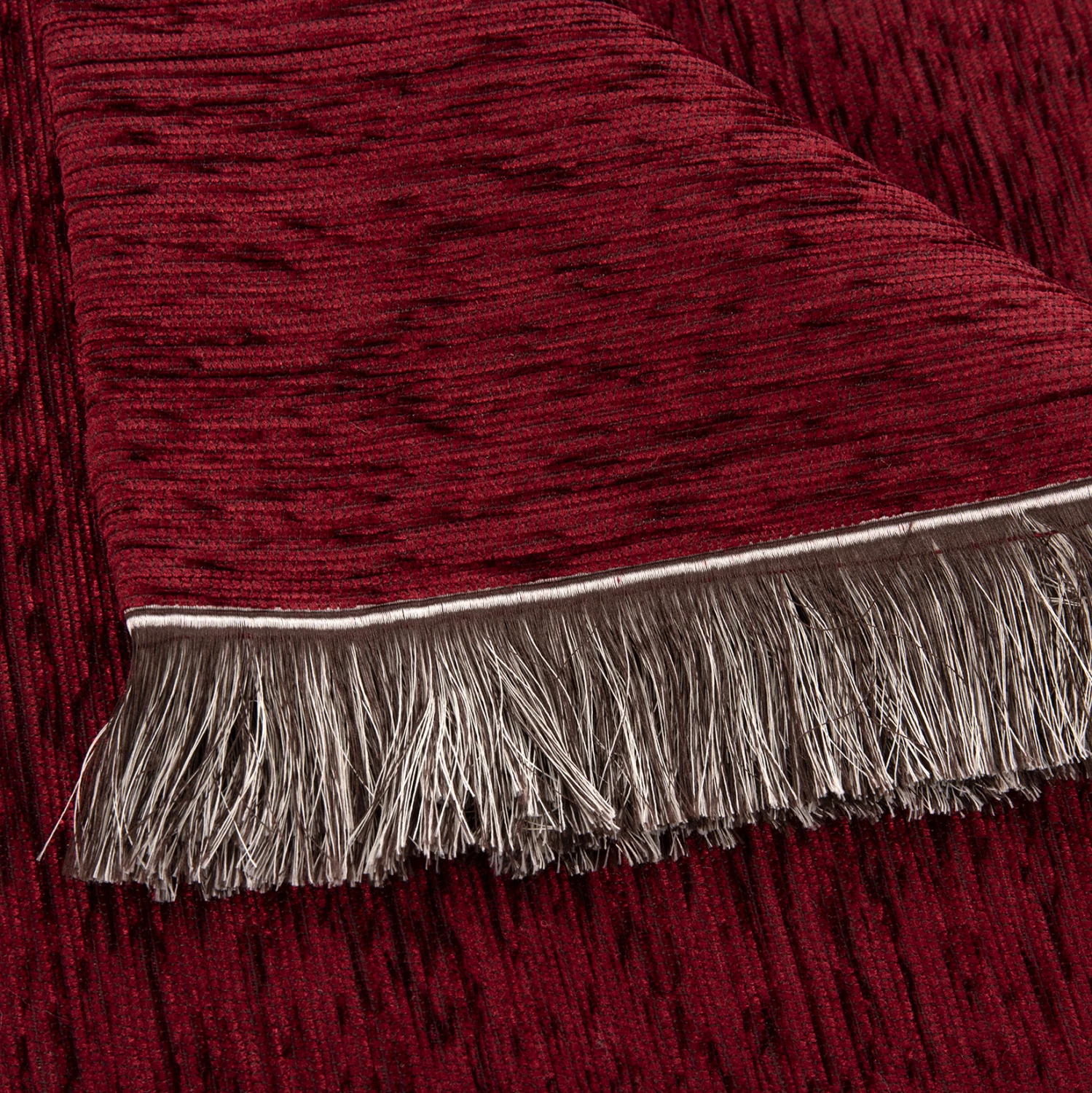 Mbulesë divani me franja DREAMTOPIA FH12161.08 ngjyrë e kuqe burgundy 245x170cm