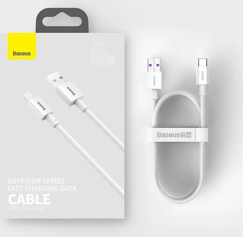 Kabllo USB-A në USB-C Baseus Superior BSU2667BLK 1 m 66 W, e zezë