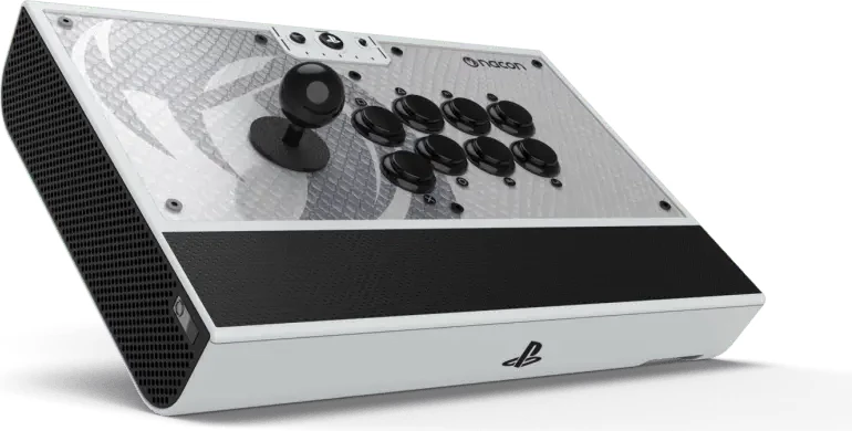 Arcade stick Nacon Daija për PS5, SANWA butona, USB-C, 3 m kabllo, bardhë/zi, set me 2 koka shkopi + vegla