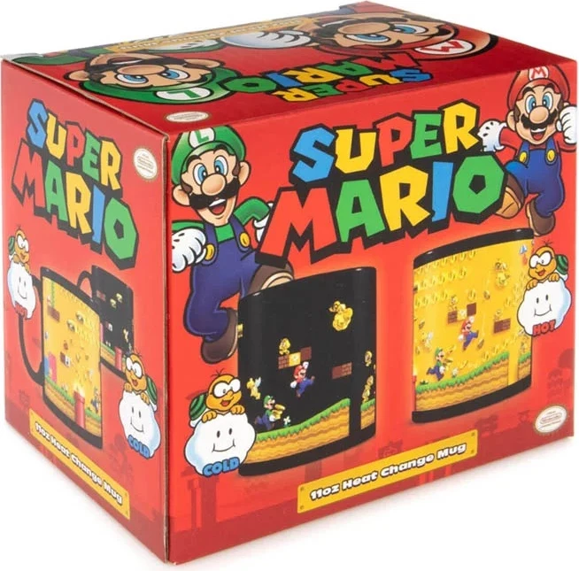 Mug Pyramid Super Mario Gold Coin Rush 325 ml termo-ndjeshme, e zezë