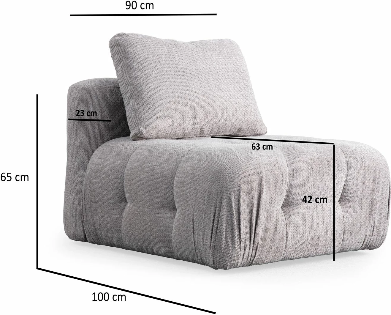 Karrige një vendëshe Amaris O1, ngjyrë gri e çelët