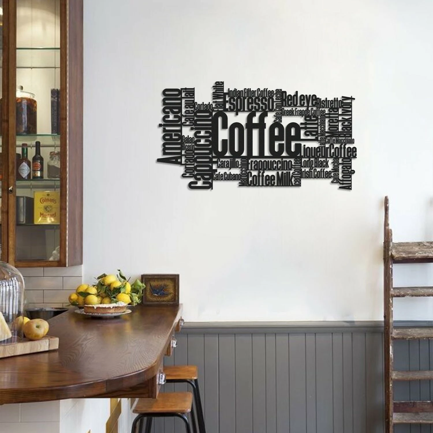 Aksesor dekorativ metalik për mur, Wallity, Coffee, APT566LS