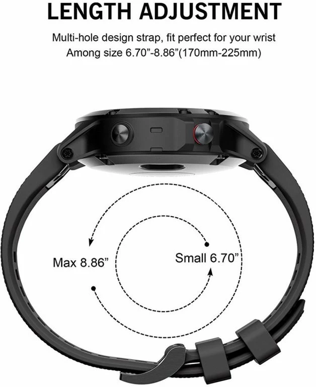 Rrip Tech-Protect Smooth për Garmin Fenix 5/6/6 Pro/7, i zi