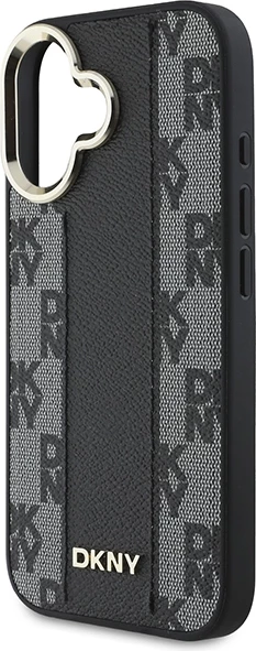 Mbështjellës DKNY për iPhone 16 Plus, MagSafe, lëkurë ekologjike, i zi