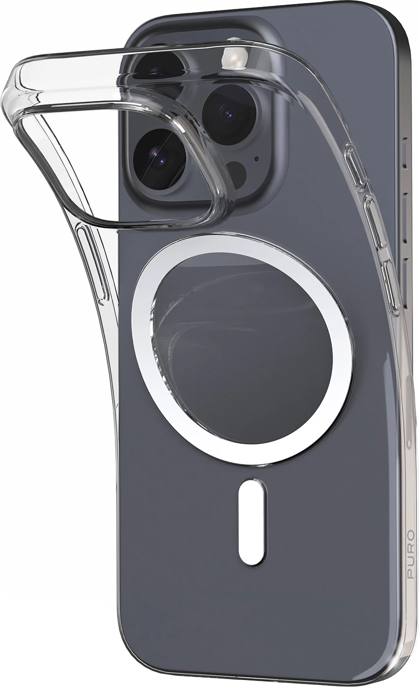 Mbështjellës Puro 03 Mag MagSafe për iPhone 16 Pro Max, silikon, transparent