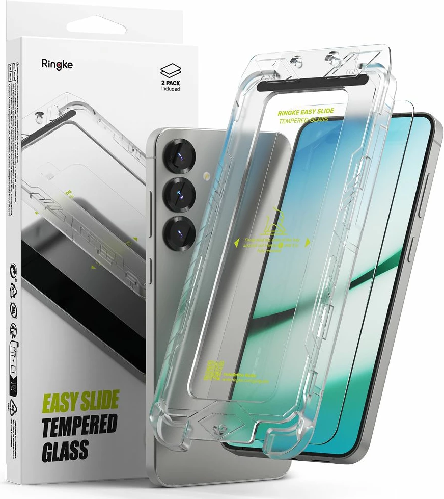Xham i temperuar Ringke Easy Slide për Samsung Galaxy S25, 2 copë