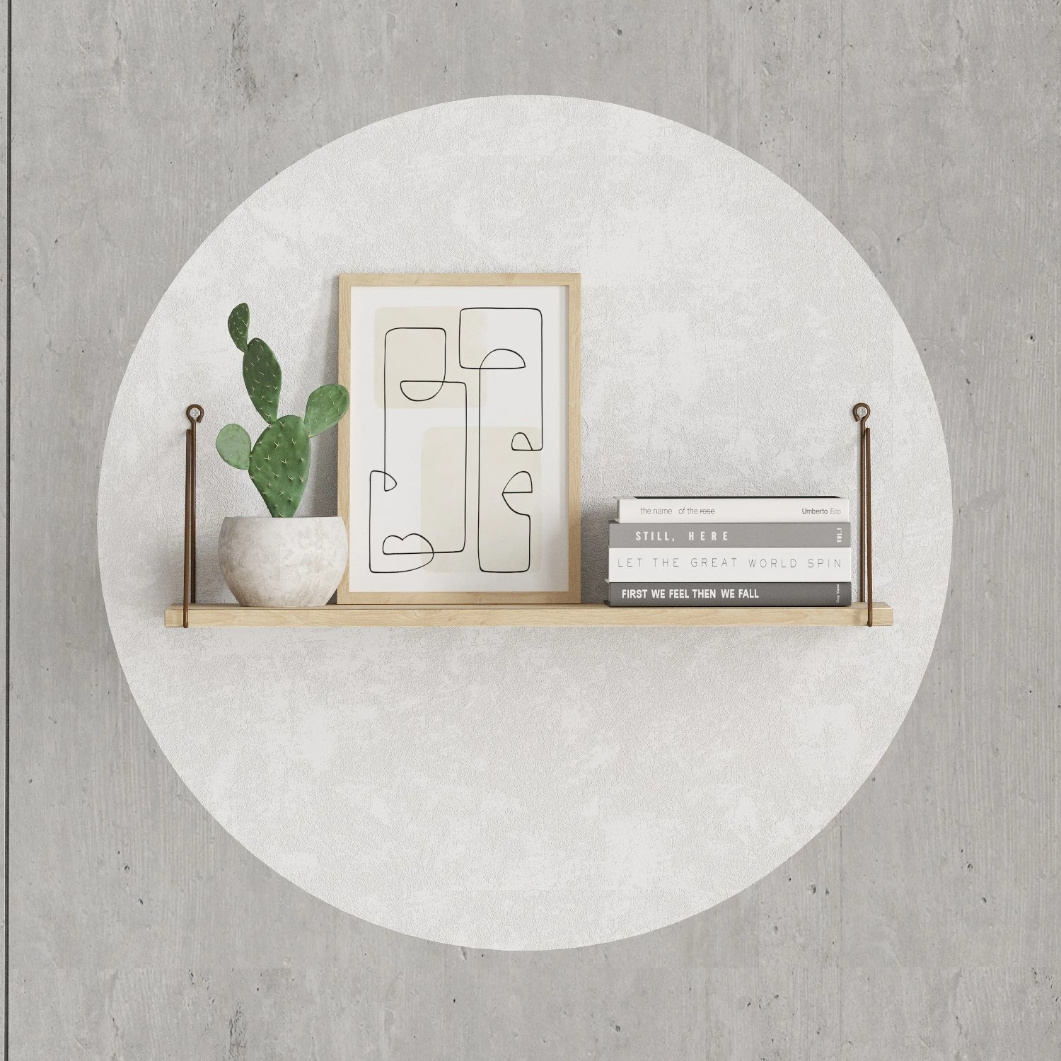 Raft muri Armoni, ngjyrë lisi, Hanah Home