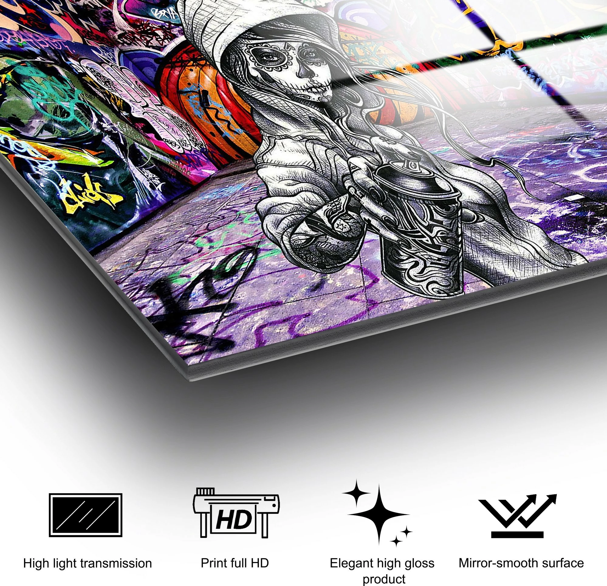 Pikturë dekorative prej xhami të temperuar Wallity, UV-786, 70x100cm