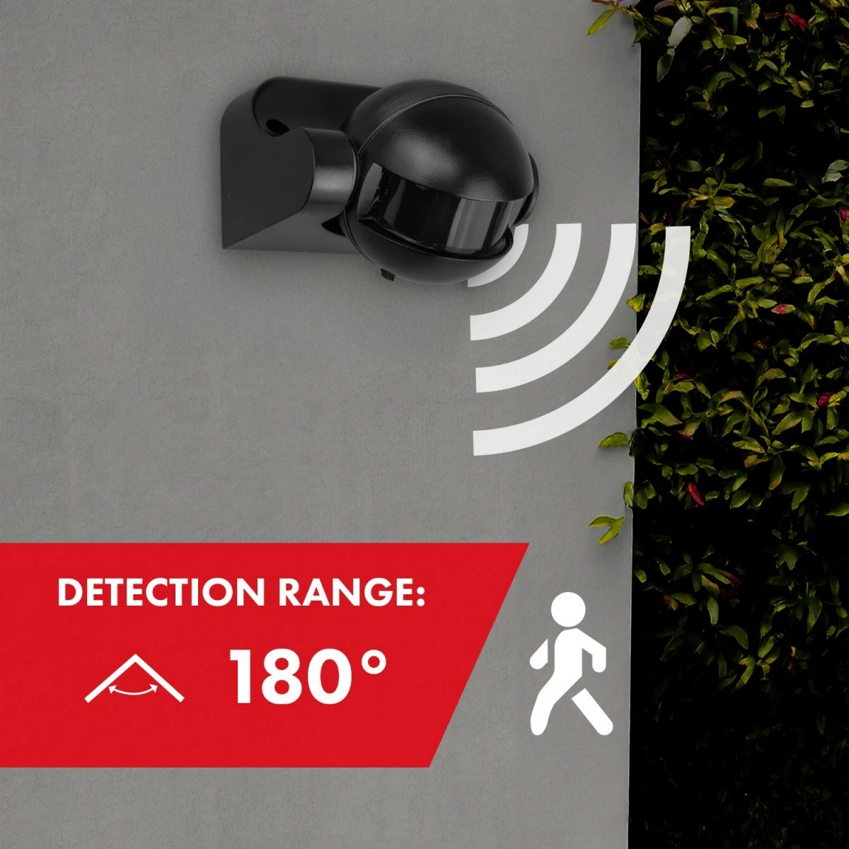 Sensor lëvizjeje PIR Maclean MCE358, IP44, rreze 12 m, ngarkesë max 300/1200 W, i zi