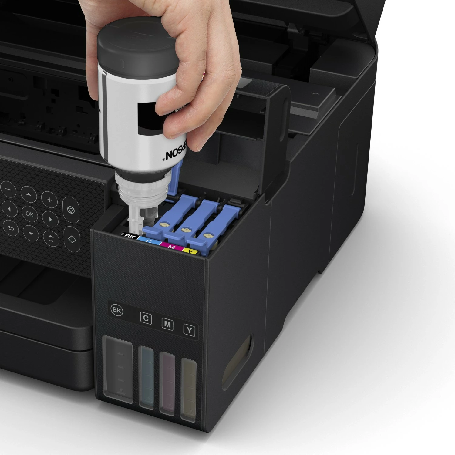 Printer multifunksional Epson EcoTank ET-3850, ngjyrë, A4, Wi-Fi, LCD, i zi