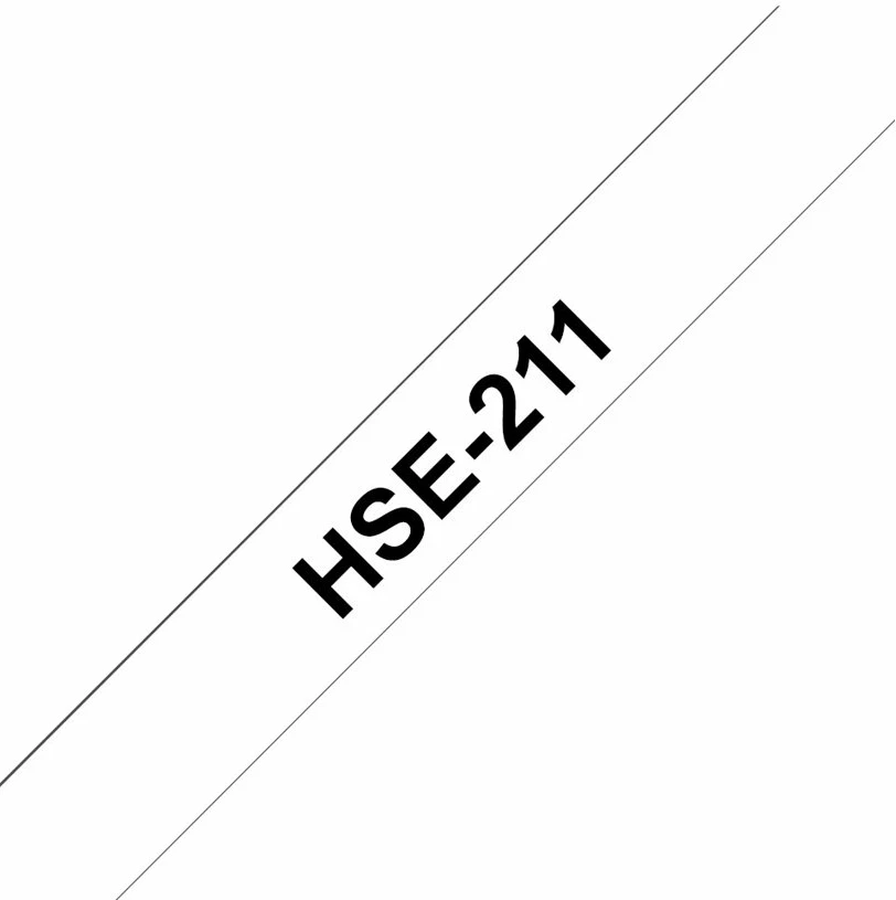 Kasetë labelimi Brother HSe-211, 5.8mm, Black on White, për kabllo, 1.5m