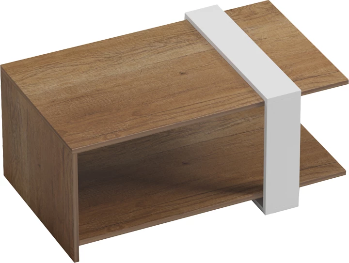 Tavolinë kafeje Masasi, ngjyrë natyrale-bardhë, 80x50x35cm