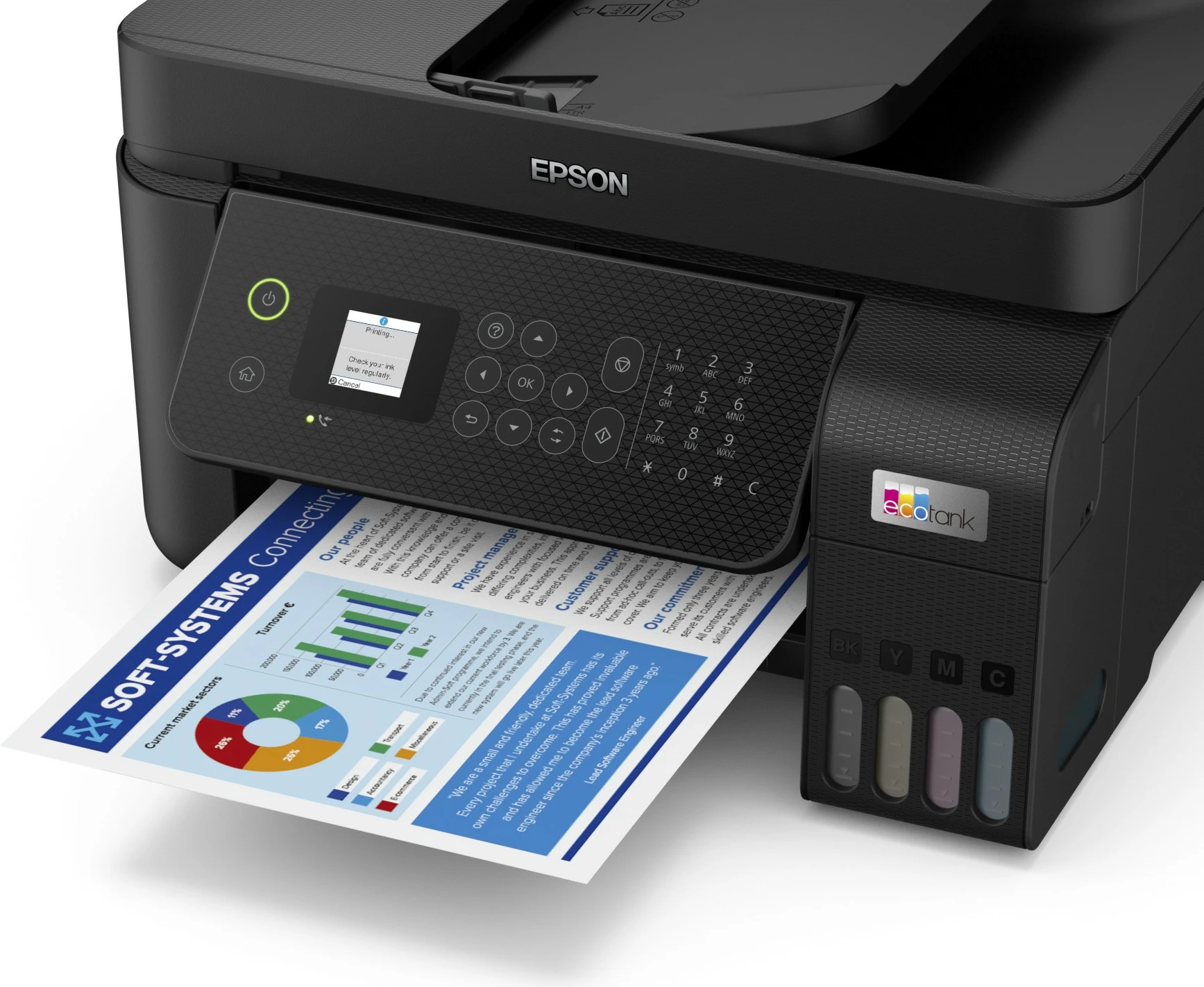 Printer multifunksional Epson EcoTank ET-4800, ngjyrë, A4, Wi-Fi, me skaner dhe faks, e zezë