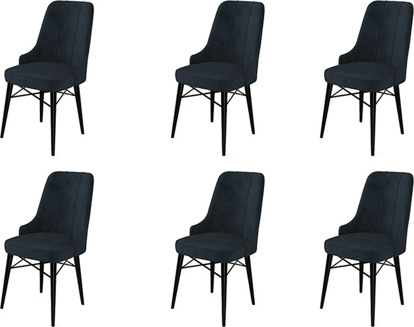 Set karrigesh (6 copë), Hanah Home, Pare, antracit, e zezë
