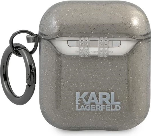 Mbështjellës Karl Lagerfeld KLA2UCHGK për AirPods 1/2, Choupette, i zi me shkëlqim