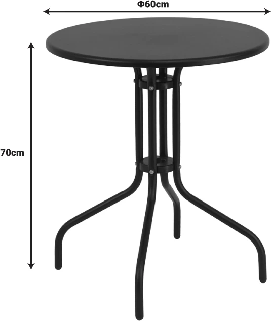 Tavolinë për kopsht Vergo, D60x70cm, e bardhë 