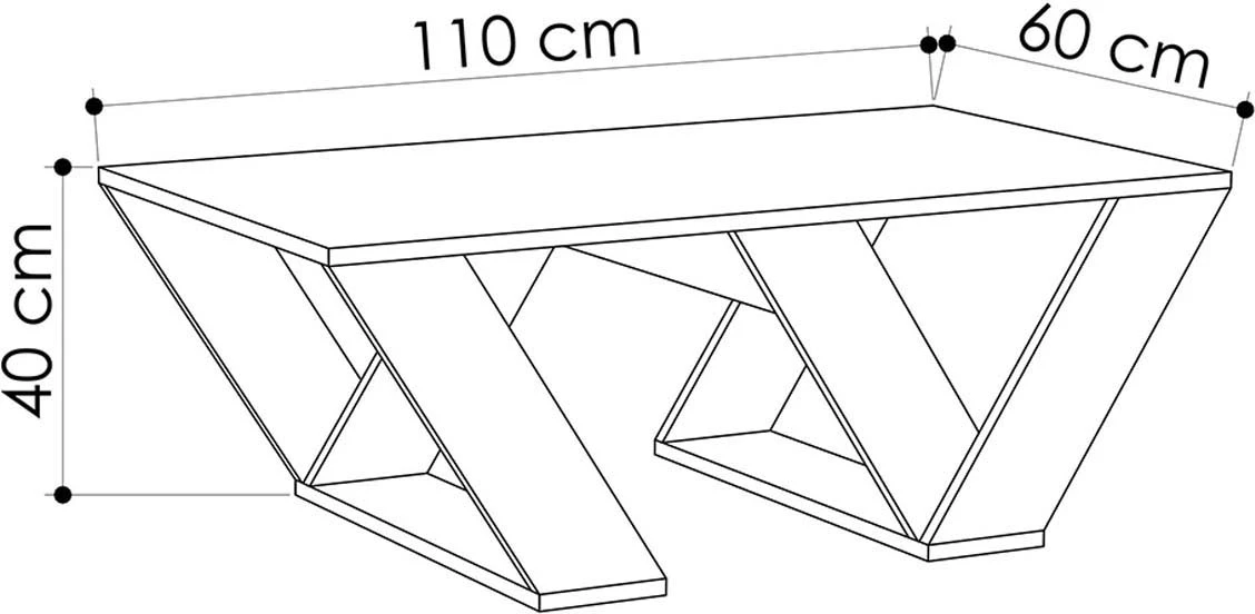 Tavolinë kafeje Pipra, ngjyrë e bardhë, 110x60x40