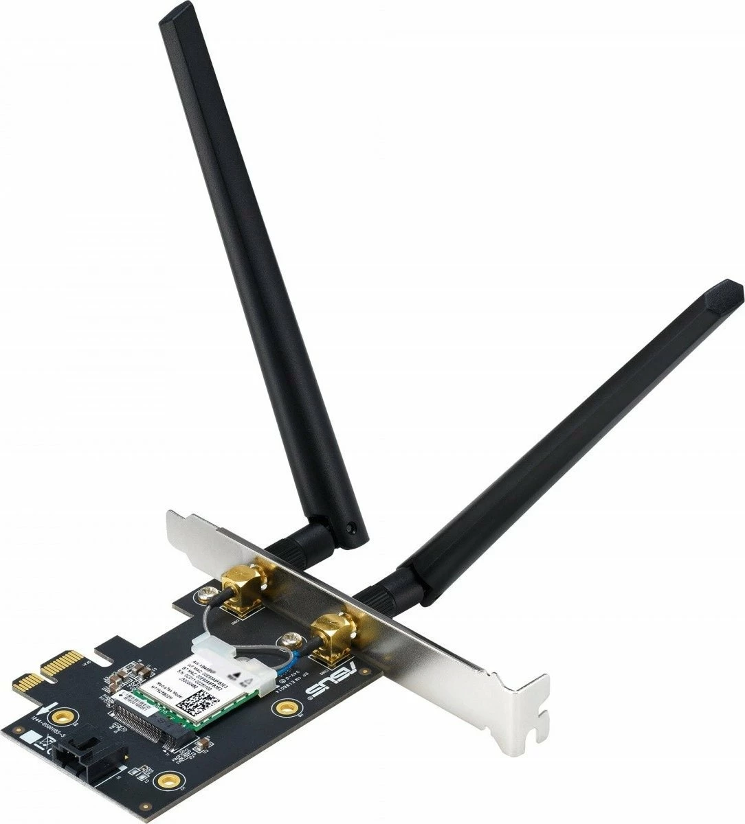 Kartë rrjeti Asus PCE-BE6500 Wi-Fi 7 PCIe tri-band, Bluetooth 5.4, e zezë, me 2 antena