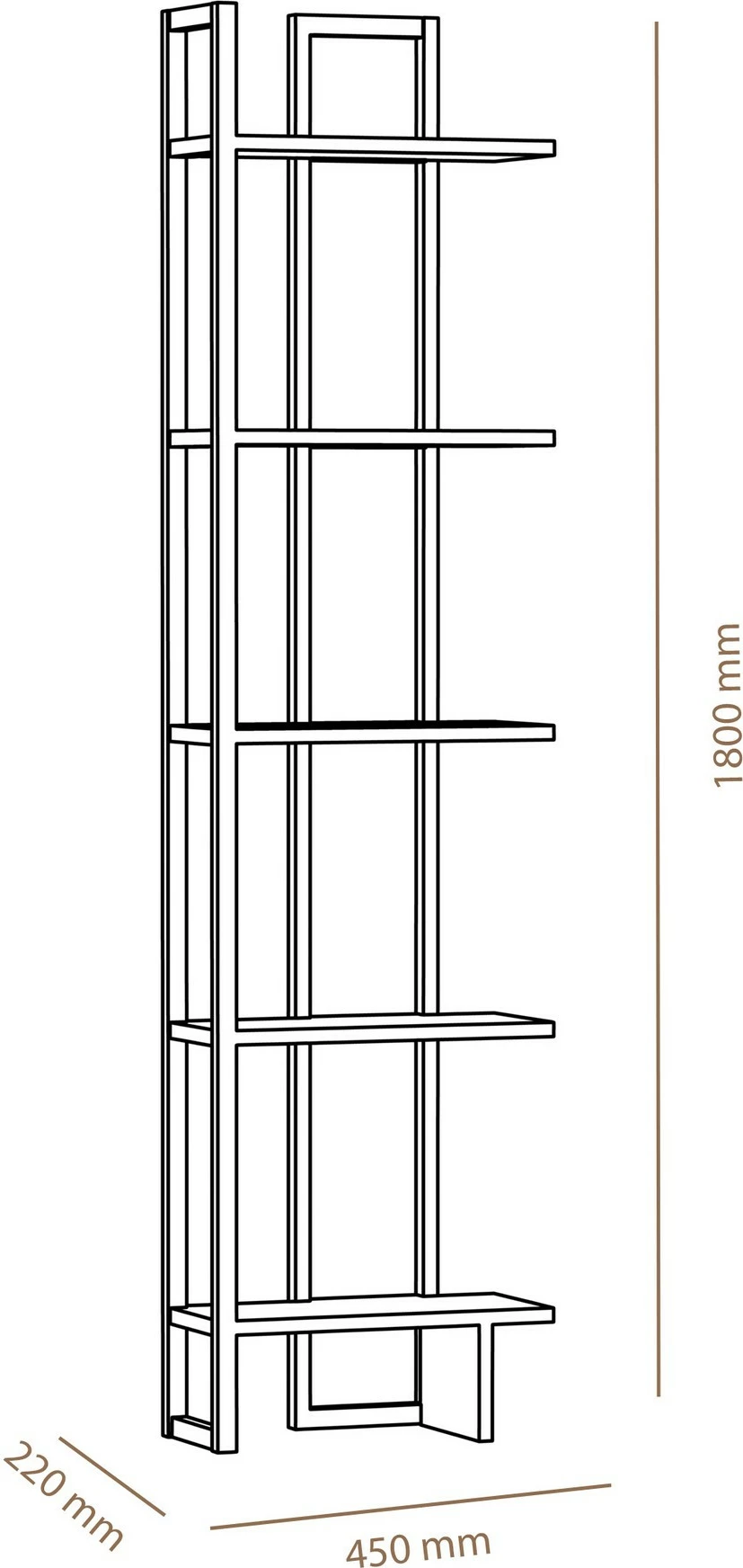 Raft librash Hanah Home, Alice, ngjyrë lis dhe e bardhë, Ud