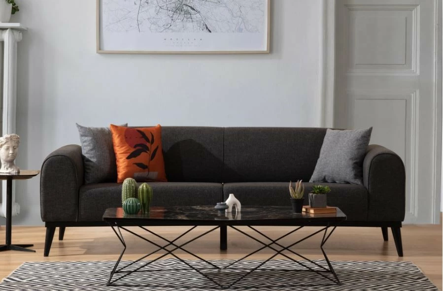 Divan-krevat treshe, ngjyrë antracit, Atelier del Sofa, Kapri