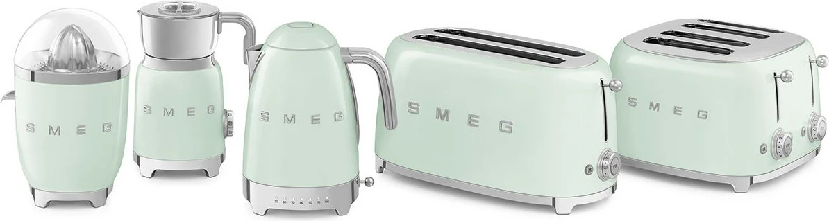 Tostier SMEG TSF02PGEU, 4 feta, 6 nivele thekje, 1500W, jeshil pastel