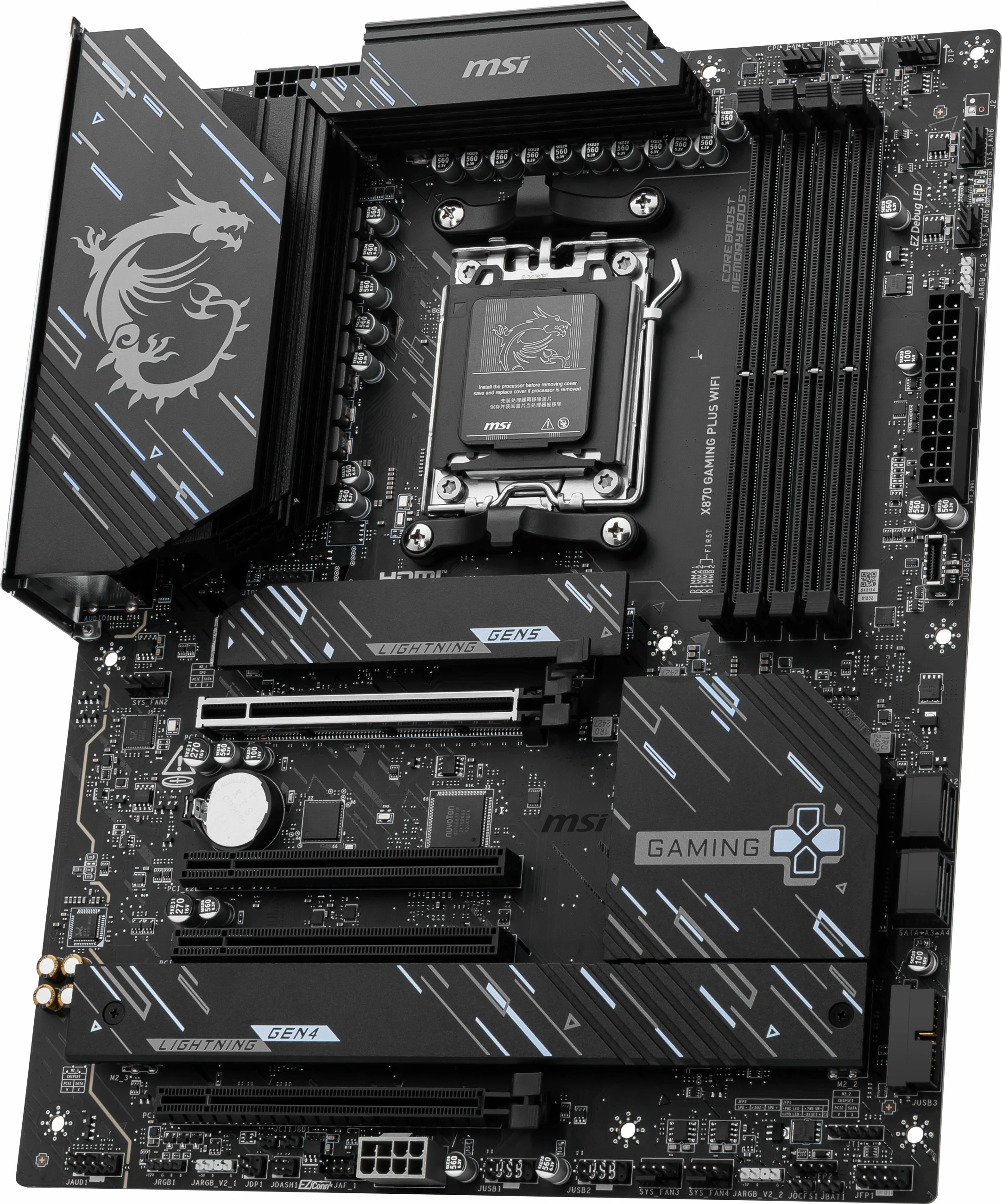 Pllakë amë MSI X870 GAMING PLUS WIFI, Socket AM5, DDR5, 128 GB, e zezë
