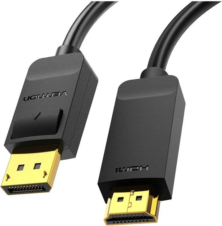 Kabëll Vention DisplayPort 1.2 - HDMI 1.4, 3m, i zi