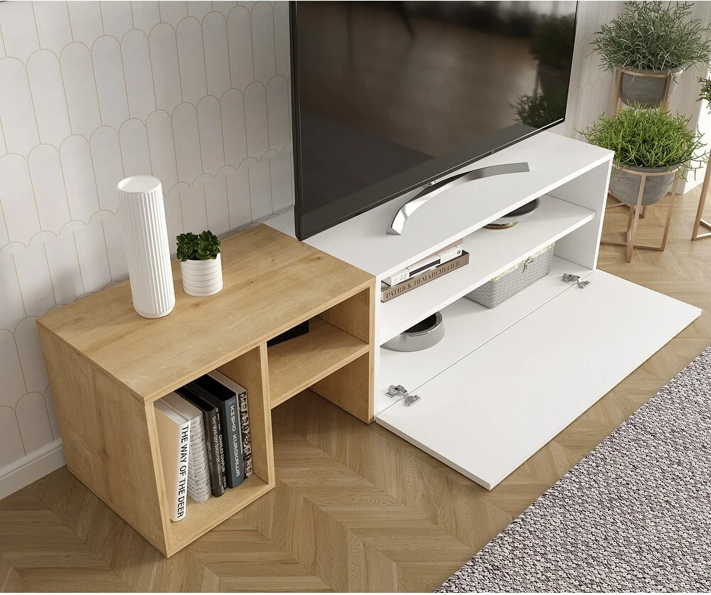 TV Komodë Maze, e bardhë/ e kaftë