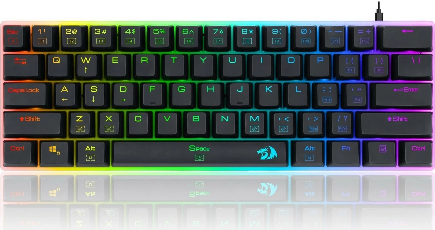 Tastierë mekanike Redragon K605 Alien, 60%, RGB, Red Switch, e zezë