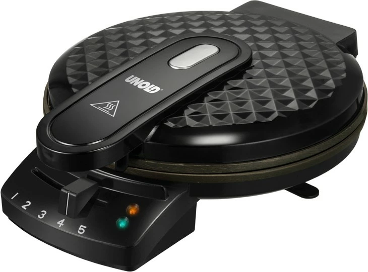 Aparat waffle UNOLD 48235 Diamant, 20 cm, termostat i rregullueshëm, i zi