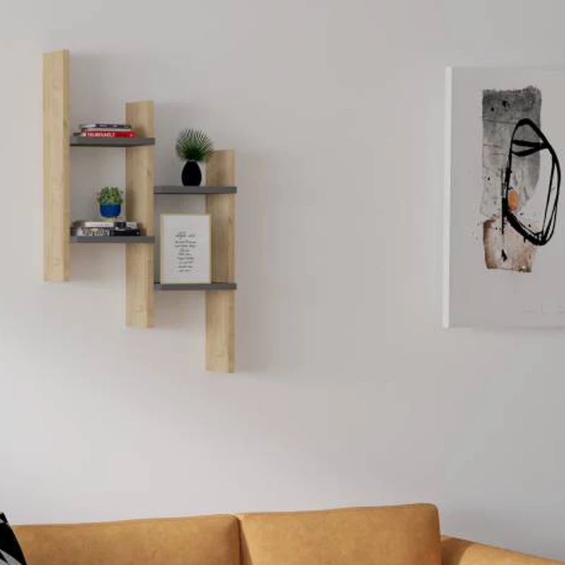 Raft muri Tabal, ngjyrë lisi, 49.4x14.5x85cm