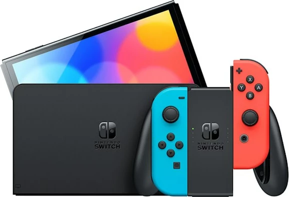 Konzolë portabile Nintendo Switch OLED, 7", 64 GB, E zezë/Kaltër/E kuqe