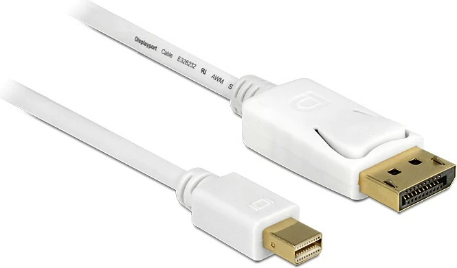 Kabëll DisplayPort DeLOCK 83484, Mini DisplayPort në DisplayPort, 5m, i bardhë