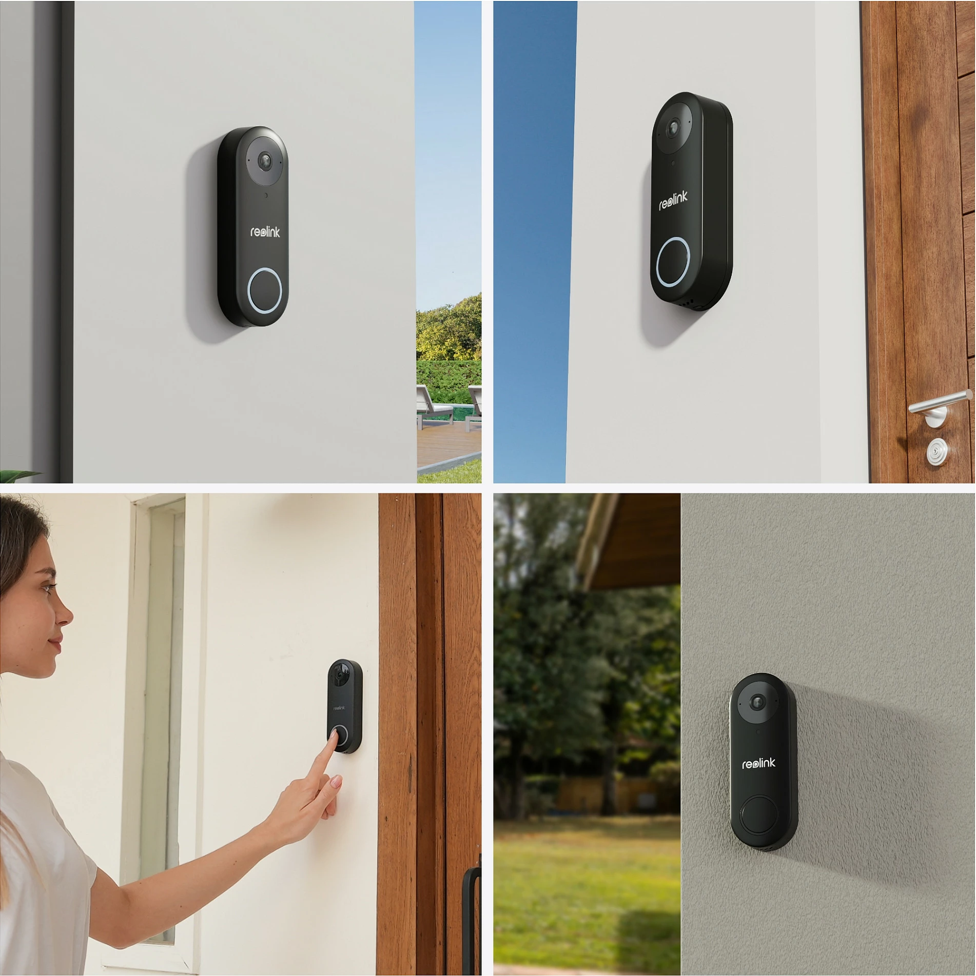 Video-derë Reolink D340W, 5MP, zile, Wi-Fi 2.4/5GHz, detektim personi, dy-drejtim audio, IP65, MicroSD 256GB, e zezë/e bardhë