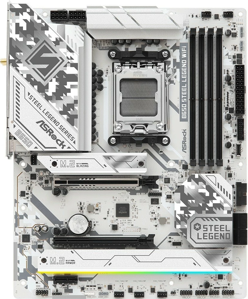 Pllakë amë ASRock B650 Steel Legend WiFi, Socket AM5, DDR5, ATX, Bardhë
