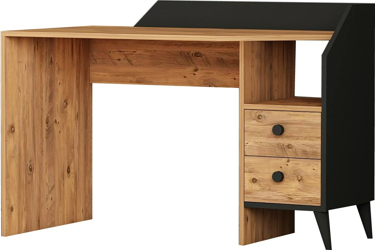 Tavolinë studimi Hanah Home, Star, ngjyrë Atlantic Pine dhe e zezë