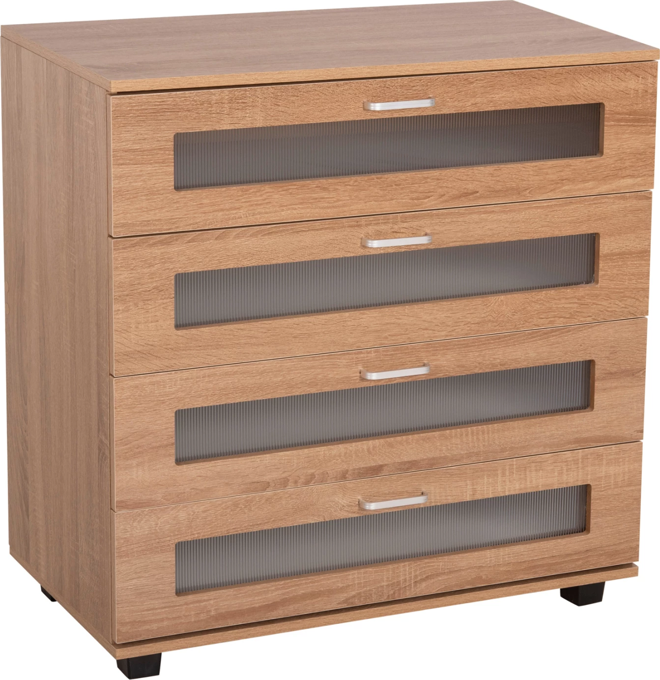Komodinë THORGAN FH9880.01 melaminë në ngjyrë SONOMA-4 sirtarë 80Χ40Χ83Hcm