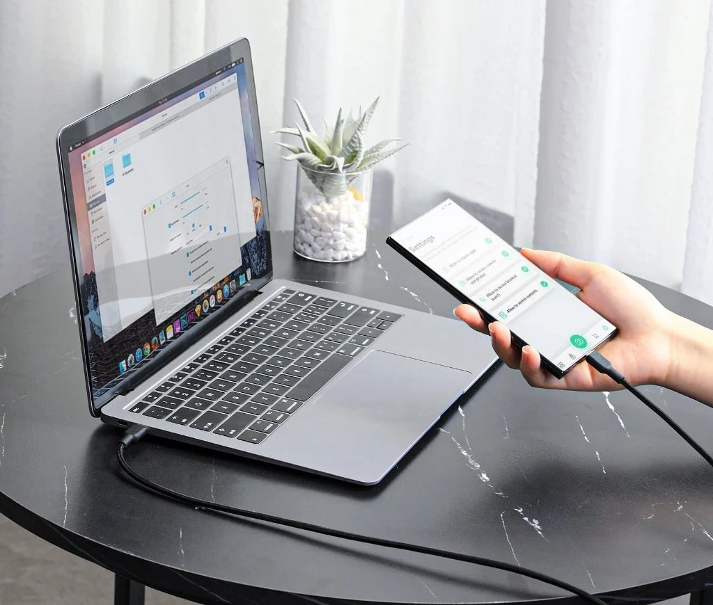 Kabllo AUKEY CB-NCC1 USB-C Type-C PD 60W 3A 1m Nylon e Zezë