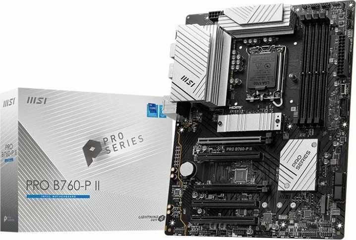 Pllakë amë MSI PRO B760-P II, ATX, DDR5 deri 256GB, Dual-Channel, me kabllo SATA III