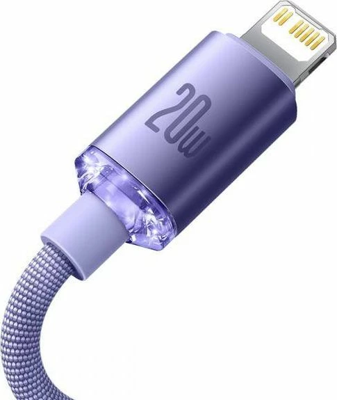 Kabllo USB-C në Lightning Baseus FD-2310 2 m 2.4A, vjollcë, 1 copë