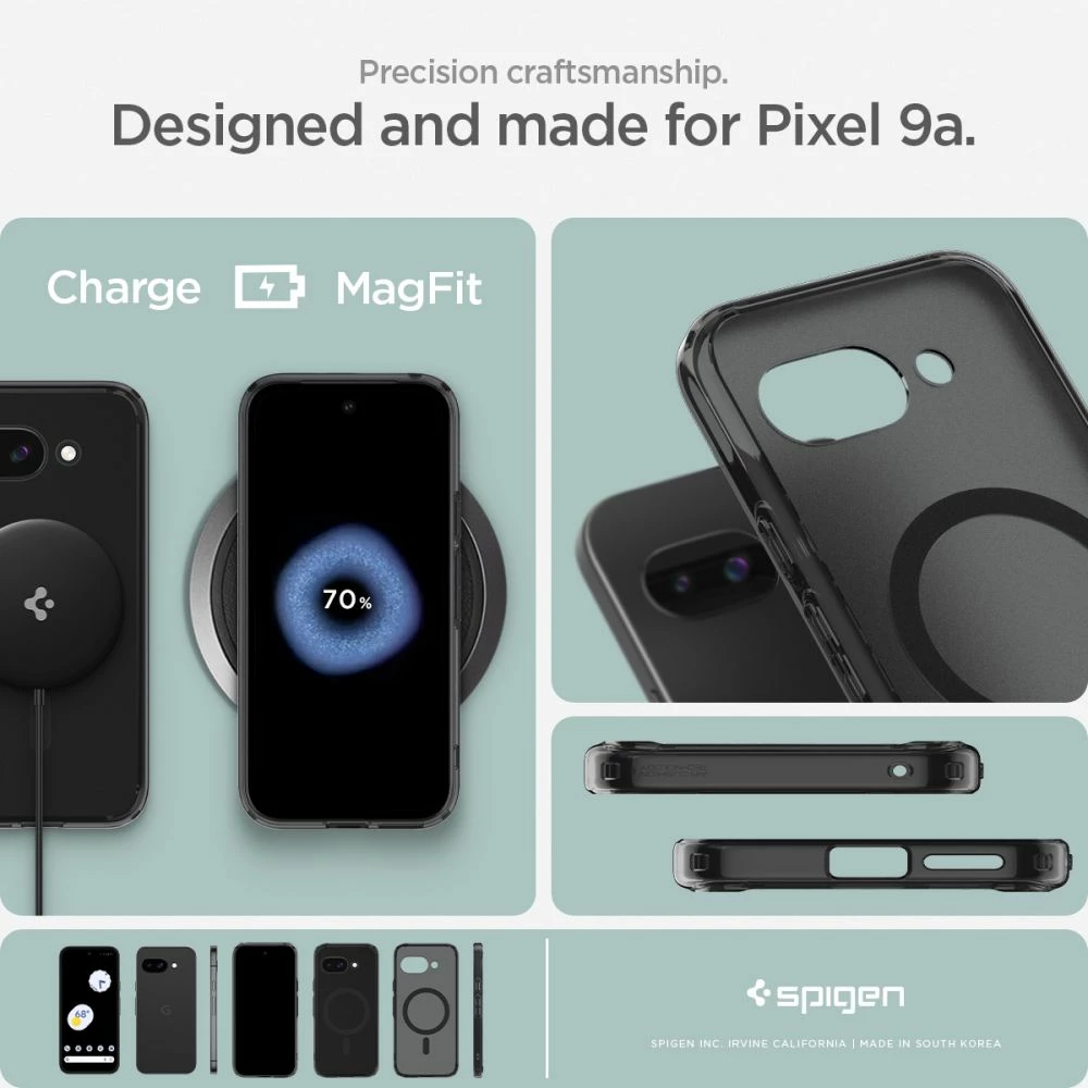 Mbështjellës Spigen Ultra Hybrid Mag MagSafe për Google Pixel 9A, i zi/transparente