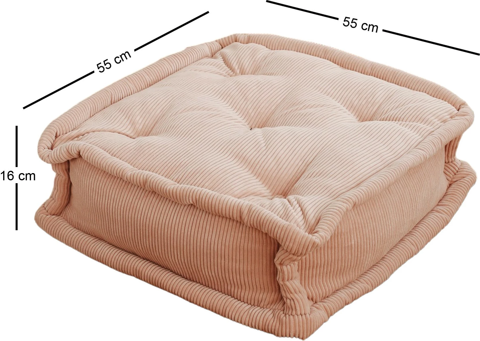 Jastëk kadifeje Atelier del Sofa, rozë biskuvi, 55x55x16cm