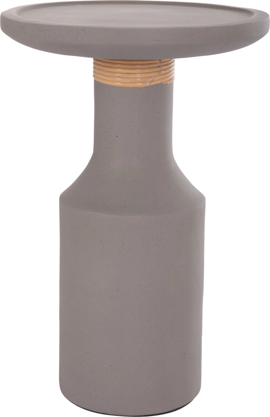 Tavolinë anësore TRED(T), çimento fibër, gri, ratan natyral, FH18169.03, 40x61cm