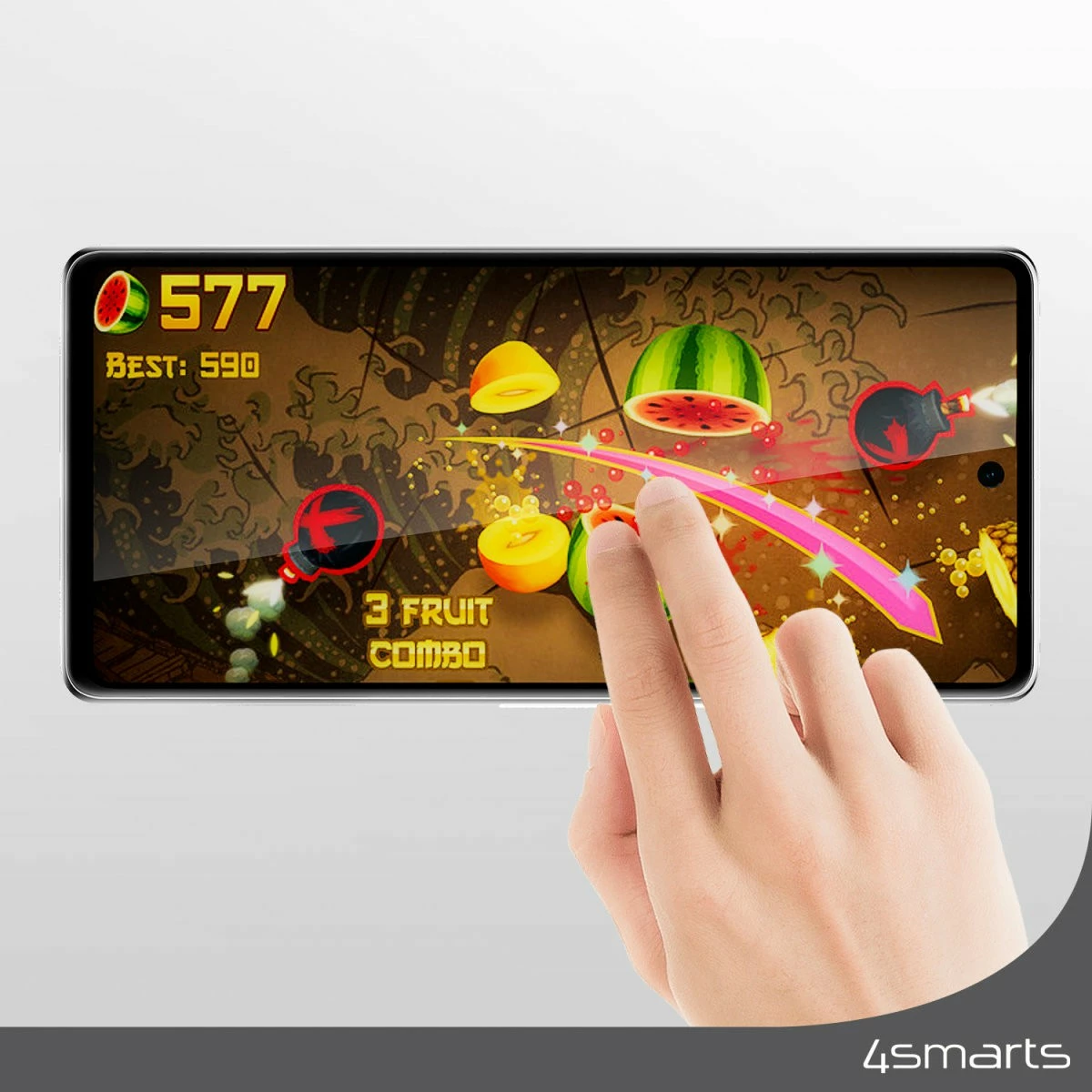 Mbështjellës ekrani 4smarts Samsung Galaxy A55, xham i kalitur, transparent