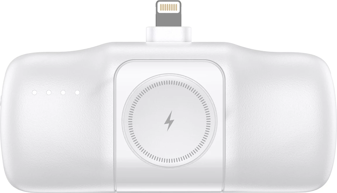 Powerbank Wozinsky WF16-YLS, 5000mAh, 15W, Lightning, USB-C, karikues për Apple Watch, Bardhë